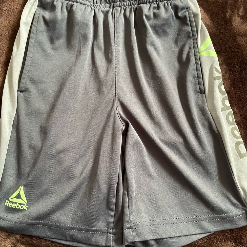 Reebok boys Gray and Green Athletic Shorts
